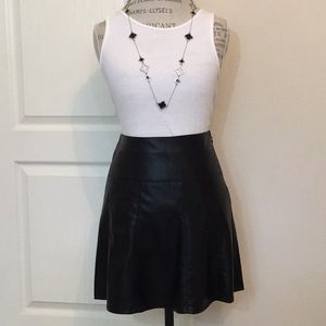 Ann Taylor faux leather A line skirt